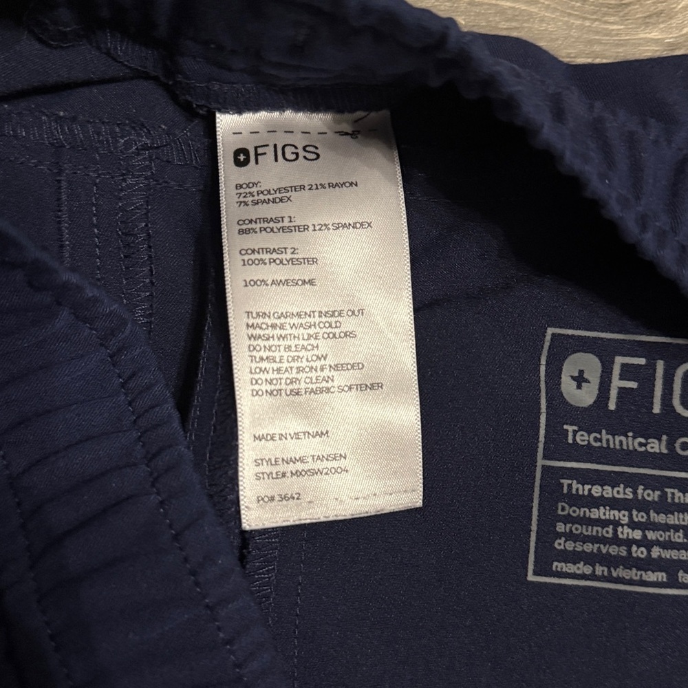 Figs Men's Navy Blue Jogger Pants Small - Picture 3 of 4